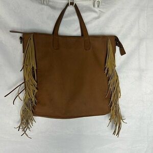 Universal Thread tan faux suede nurse with fringe